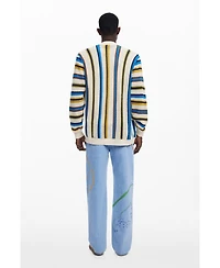 Desigual Men's Striped knit cardigan