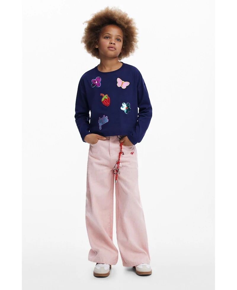Desigual Girls Girls's T-shirt with applique shapes