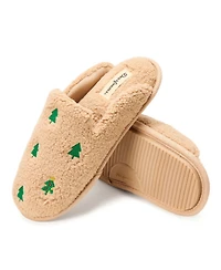 Dearfoams Women's Christmas Tree Teddy Scuff Slipper