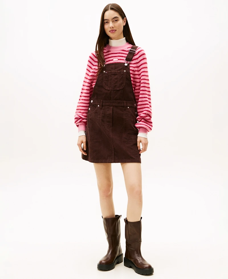 Tommy Jeans Women's Script Cord Dungarees Dress