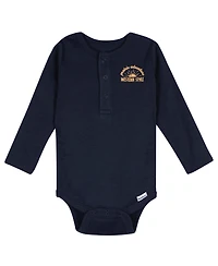 Gerber Baby Boys' 5-Pack Long Sleeve Bodysuits, Grey Heather, 12 Months
