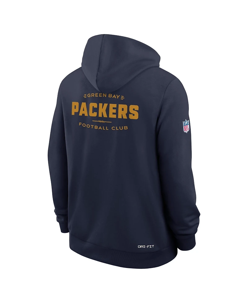 Nike Men's Navy Green Bay Packers The 1923 Classic Sideline Dri-fit Pullover Hoodie