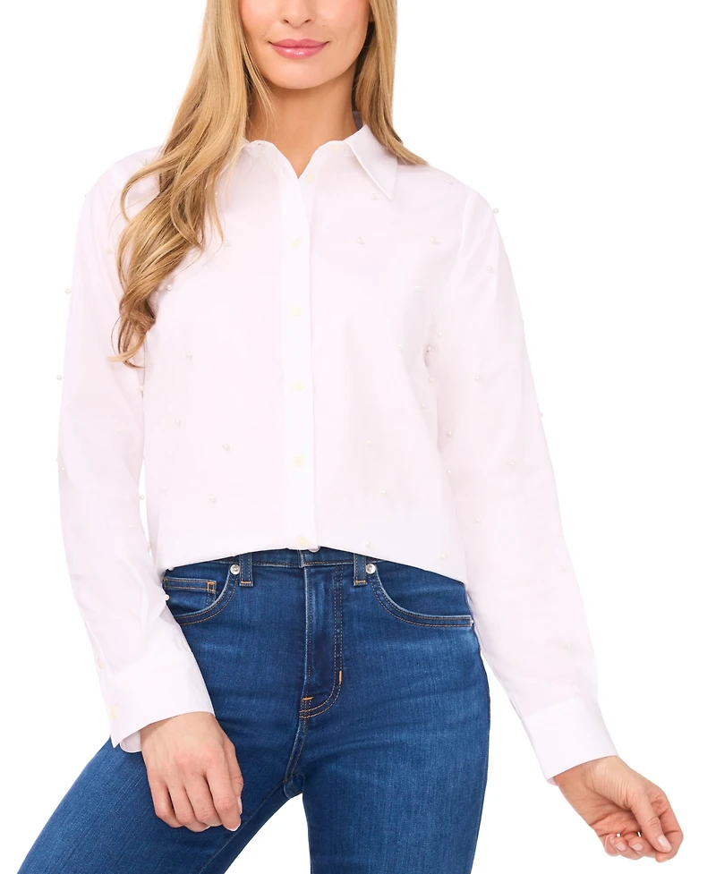 CeCe Women's Embellished Button Up Shirts