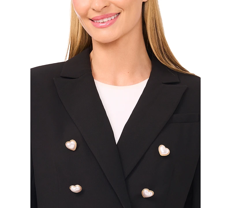 CeCe Women's Double-Breasted Button-Up Blazer