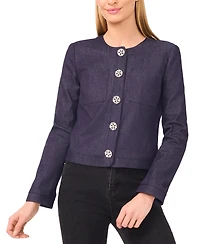 CeCe Women's Patch Pocket Long Sleeve Jacket