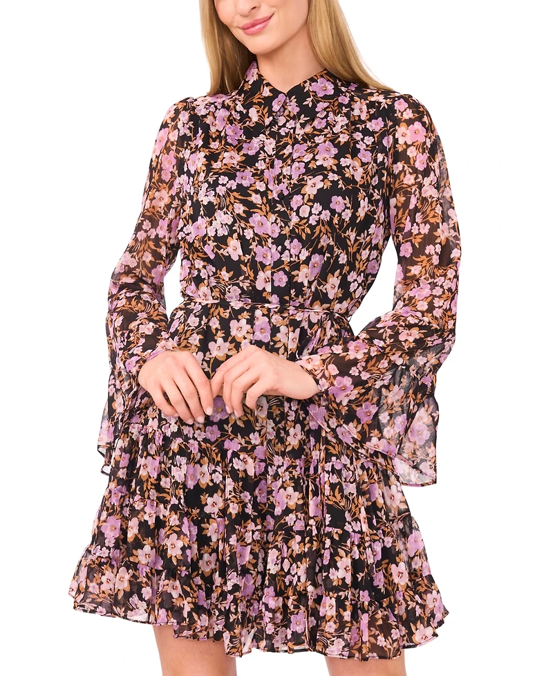 CeCe Women's Tiered Shirt Dress