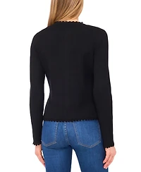 CeCe Women's Button Front Long Sleeve Cardigan Sweater