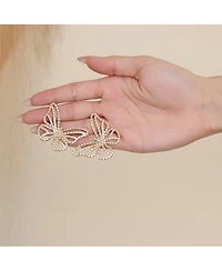 Jessica Simpson Textured Butterfly Stud Earrings in Gold-Tone