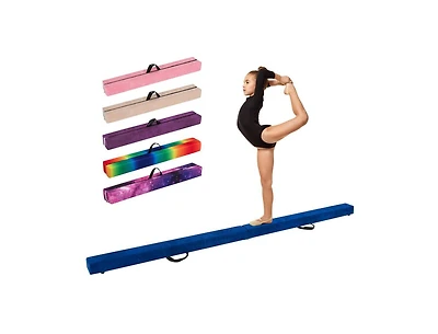 Akiudex 9FT Foldable Gymnastics Balance Beam with Foam Padding and Wood Base