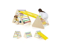 Akiudex Wooden Climbing Triangle Set with Ramp and Balance Board
