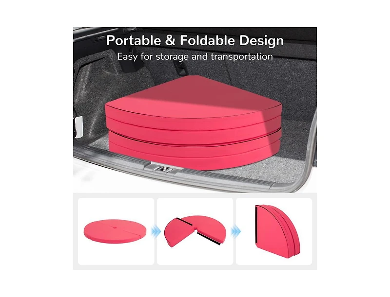 Akiudex 59inch Round Folding Pole Dance Mat with 3in Foam and Pu Leather Cover