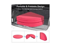 Akiudex 59inch Round Folding Pole Dance Mat with 3in Foam and Pu Leather Cover