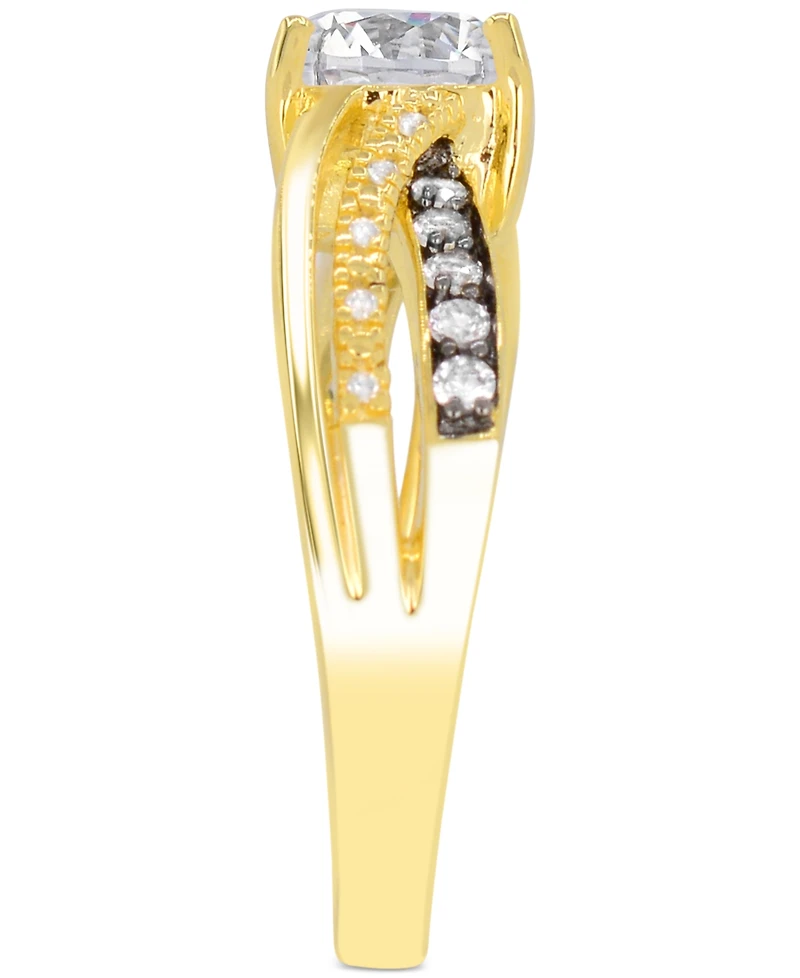 Lab-Grown Ruby (2 ct. t.w.) & Diamond Accent Swirl Ring 14k Gold-Plated Sterling Silver