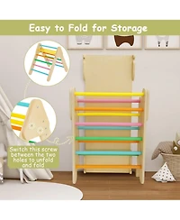 Akiudex Wooden Montessori Climbing Set with Triangle Arch and Ramp