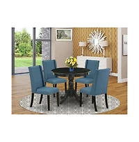 East West Furniture Dining Room Set Wirebrushed Black