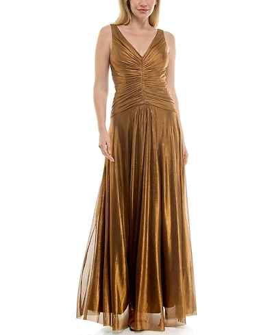 Taylor Women's Drop Waist V-Neck Dress