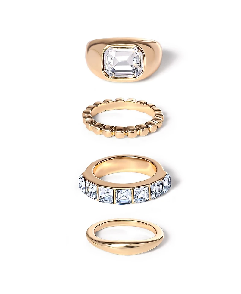 Jessica Simpson 4-Piece Textured Gold-Tone Ring Set