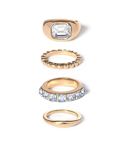 Jessica Simpson 4-Piece Textured Gold-Tone Ring Set