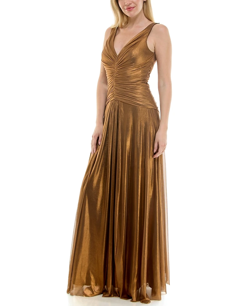 Taylor Women's Drop Waist V-Neck Dress