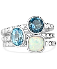 Multi-Gemstone (1-5/8 ct. t.w.) Ring Sterling Silver