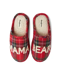 Dearfoams Women's Plaid Mama Bear Mom Clog House Slipper