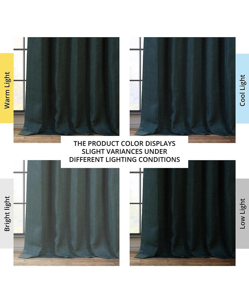 Half Price Drapes Textured Faux Linen Room Darkening Curtain