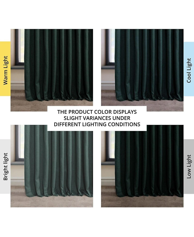 Half Price Drapes Extra Wide Textured Faux Linen Room Darkening Curtain