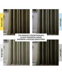 Half Price Drapes Grommet Textured Faux Linen Room Darkening Curtain