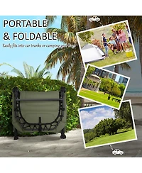 Camping Cot for Adults, Folding Bed with Soft Padded Cushions & Headrest, 180° Adjustable Reclining Lounger