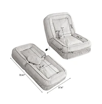 Aostirmotor Green Upholstered Human Dog Bed with 5 Adjustable Position and Massage Pillow for Adult and Pets