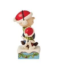 Jim Shore Charlie and Snoopy Wearing Scarf Figurine