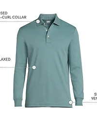 Lands' End Big & Tall Long Sleeve Cotton Supima Polo Shirt