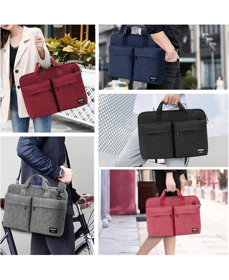 Slim 17.3 inch Laptop Sleeve Bag Carrying Case with Shoulder Strap, Notebook Ultrabooks Computer Handbag Cover for Men Women Fit for Acer Asus Hp Pink