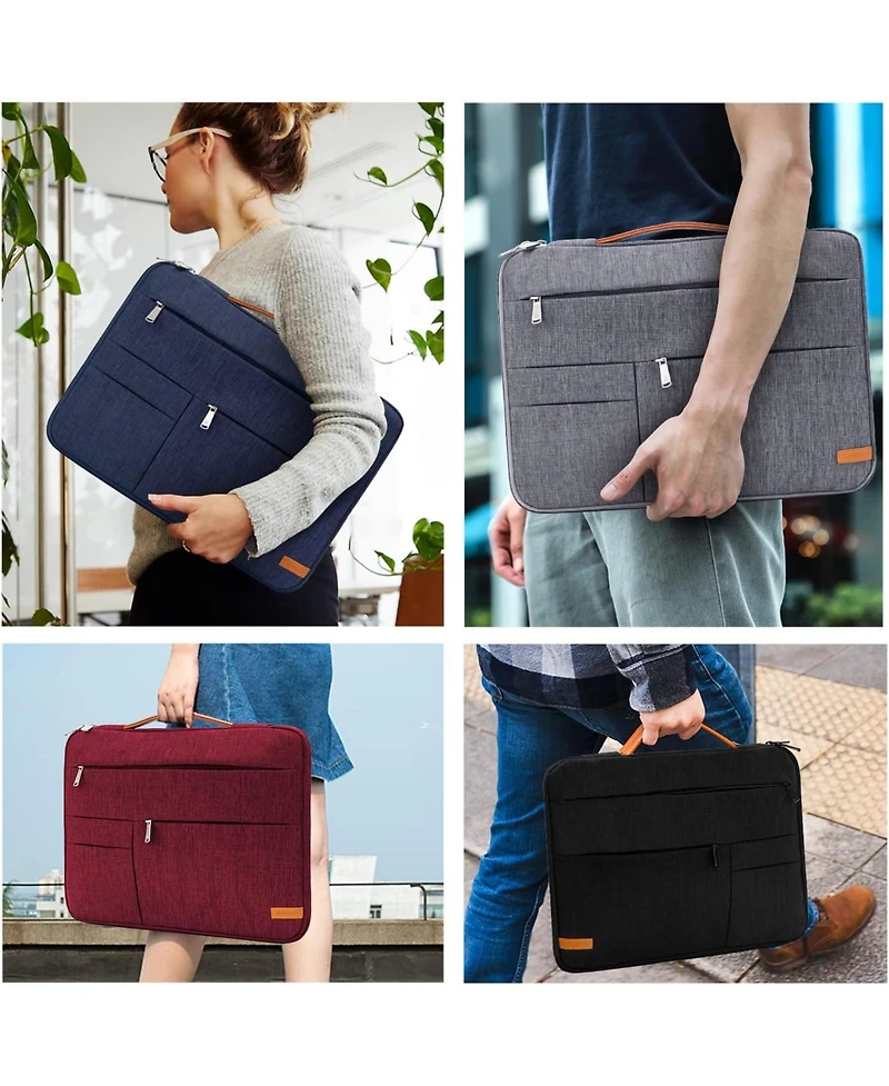 15.6 inch Laptop Sleeve Bag, Slim Lightweight Multiple Pockets Computer Cover Notebook Ultrabooks Carrying Case fit for Acer Asus Dell Lenovo Hp, Grey