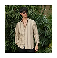 Campus Sutra Men's Halo-Striped Shirt