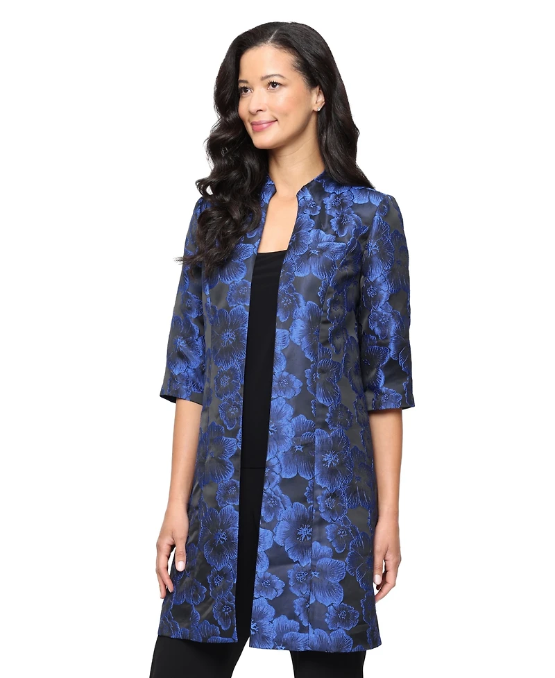Alex Evenings Women's 3/4-Sleeve Jacquard Collar Jacket and Tank Set