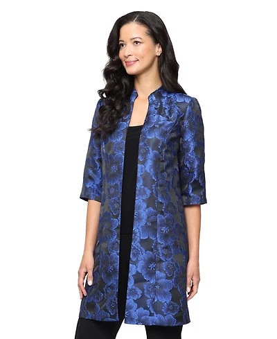 Alex Evenings Women's 3/4-Sleeve Jacquard Collar Jacket and Tank Set