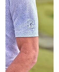 Pga Tour Men's Short Sleeve Confetti Print Golf Polo Shirt