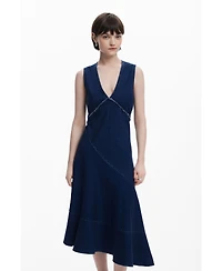 Desigual Women's Asymmetric denim midi dress