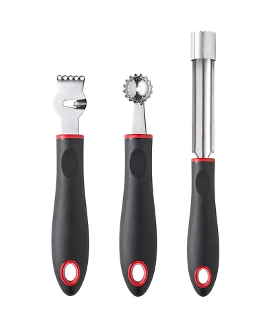 Cat Cora Cutlery-Pro 3-Piece Soft-Grip Handle Zester Stripper Set