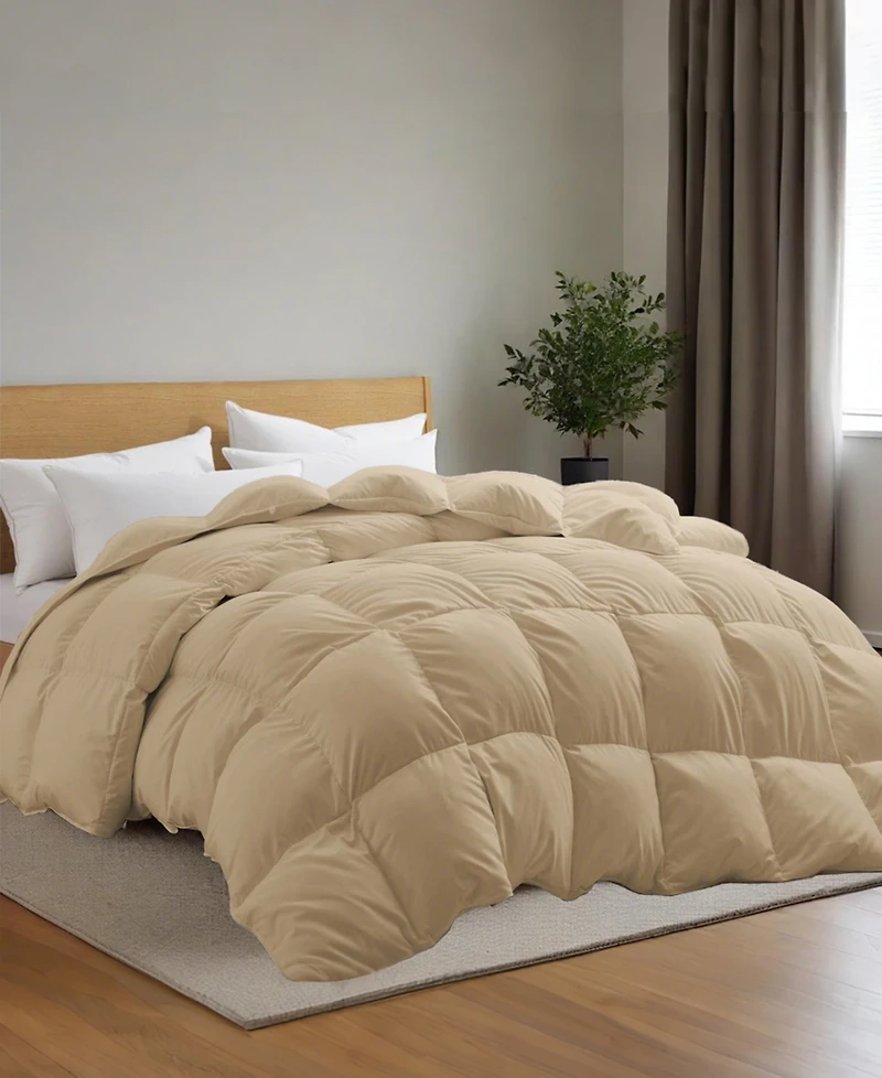 Unikome Heavyweight Goose Down Fiber Comforter, Full/Queen