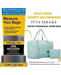 Urtala Foldable Travel Duffel Bag Tote Carry on Luggage Bag Spirit Airlines Personal item Sports Gym Bag Water Resistant Weekender Overnight Bags for
