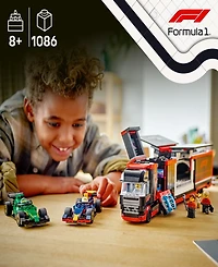 Lego City F1 Truck with RB20 and AMR24 F1 Car Toys 60445, 1086 Pieces