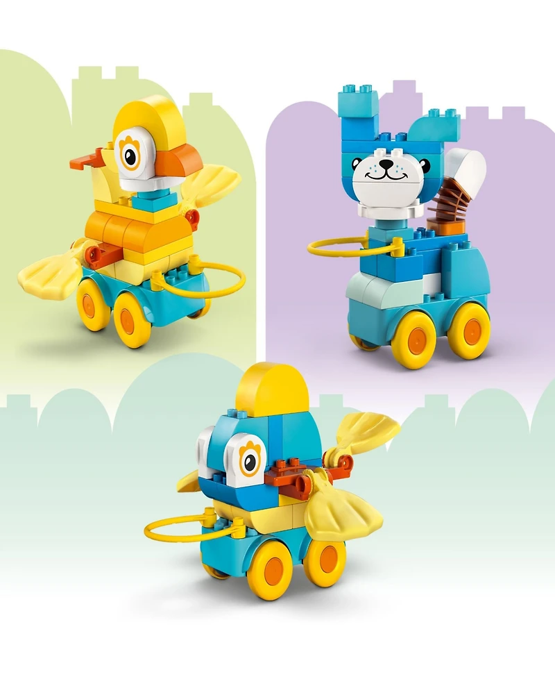 Lego Duplo Town 3 in1 Animals on Wheels 10448 Toy Building Set, 58 Pieces