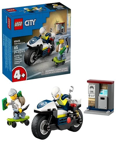 Lego City Police Motorcycle Chase 60455 Toy Building Set, 65 Pieces