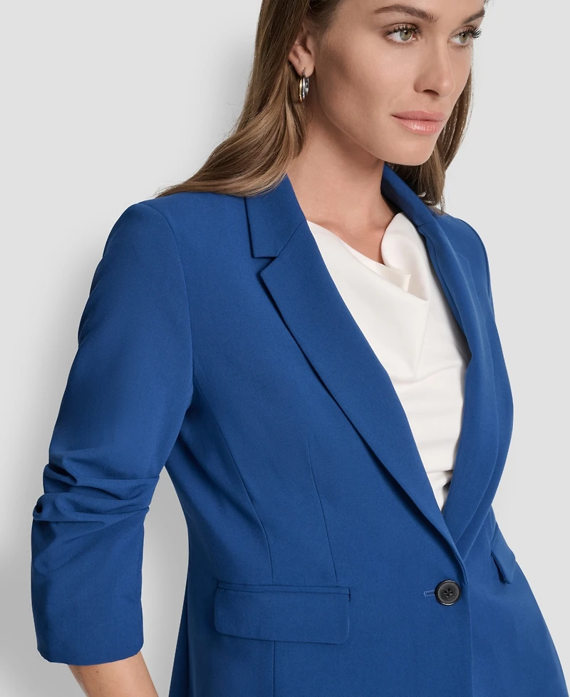 Dkny Petite Ruched Sleeve Jacket