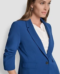 Dkny Petite Ruched Sleeve Jacket