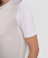 Dkny Petite Mixed Media Short Sleeve Top
