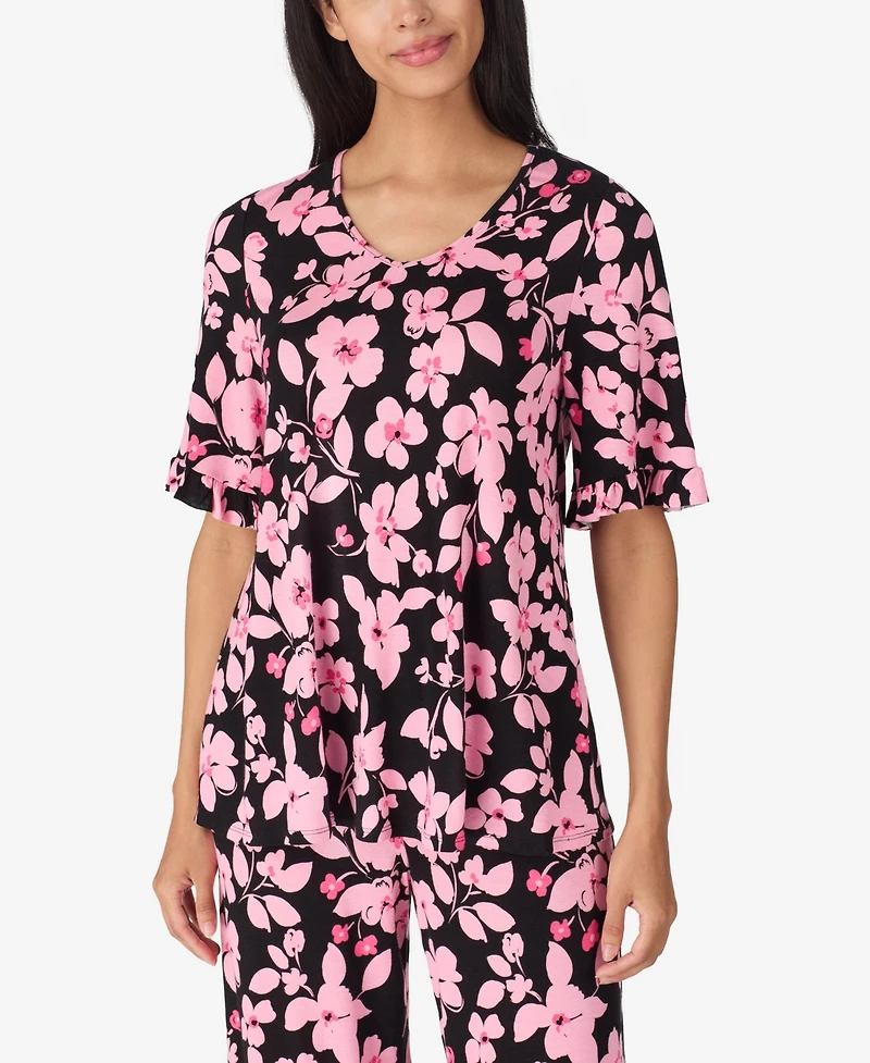 Ellen Tracy Women's Above Elbow Sleeve Pajama Set