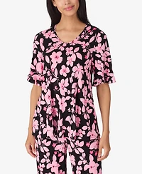 Ellen Tracy Women's Above Elbow Sleeve Pajama Set
